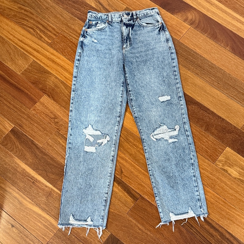 Garage Distressed Vintage Straight Leg Jeans, size 01/25
